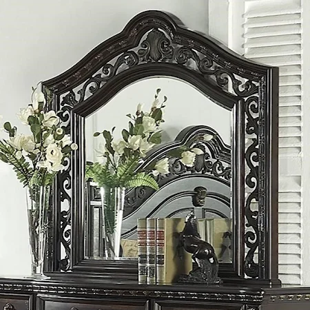 Traditional Mirror with Decorative Carvings